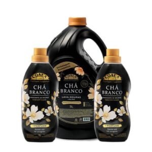 Kit coala laundry lava roupas 5l + 2 amaciantes de 1l cada - chá branco