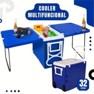 Cooler multifuncional super térmica 32 litros casa praia multiuso