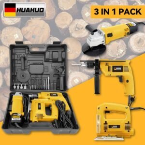 Kit furadeira parafusadeira e lixadeira esmerilhadeira serra tico com peças maleta~