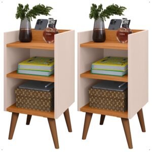 Kit 2 mesa de cabeceira ou unitário para quarto charme retrô várias cores apoio cama mesinha