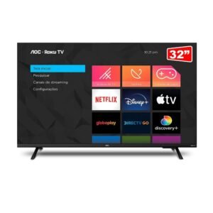 Smart tv aoc 32 polegadas roku 32s5045/78g hd wi-fi hdmi usb