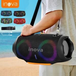 Inova caixa de som bluetooth tws luz rgb xtreme 4 pen drive fm tipo-c resistente a água ipx6 caixinha boombox