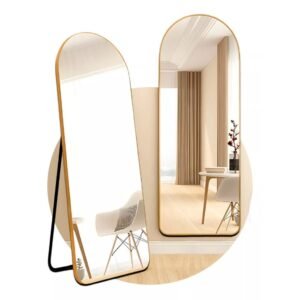 Espelho grande de chão oval com moldura em aluminio corpo inteiro casamento quarto casa decorativo vestir