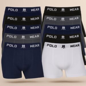 Kit 10 cuecas boxer polo wear masculina microfibra leve e elástico ou 5