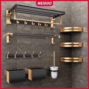 Meidoo toalheiro de parede alumínio para banheiro , sem necessidade perfuração