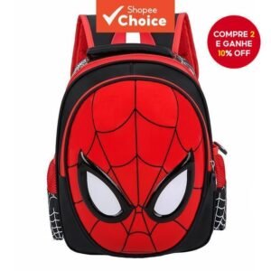 Mochila infantil fofa de desenho animado – bolsa escolar estampada do homem-aranha , ombro pré-leve para meninos e me