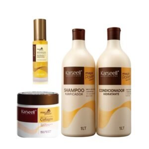 Kit completo karseell máscara 500 g + condicionador 1l shampoo óleo p 50ml