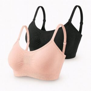 Kit 2 top sutiã com alça e fecho ajustável amamentação leve