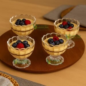 Jogo 6 peças wolff sobremesa bowls 125ml mesa posta requintada transparente luxo geneva taças diamante