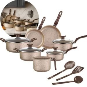 Conjunto de panelas antiaderente 10 peças coffee cappuccino