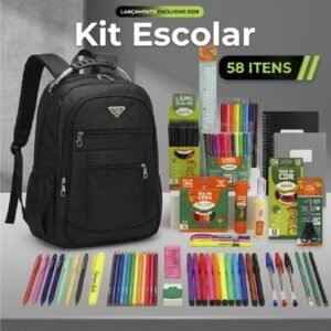 Kit material escolar mochila volta as aulas