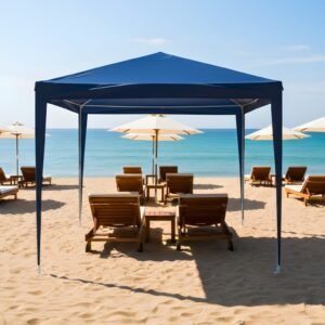Tenda gazebo toldo 3x3m sanfonada reforçada aço e alumínio eagle force azul garagem eventos feira