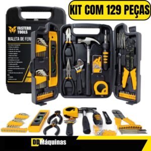Kit de ferramentas com 129 peças + maleta - fasterr