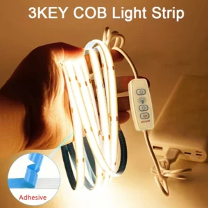 5v usb cob luzes de tira led com 3key dimmer fita diodo flexível branco quente para sala tv espelho backlight gabinete luz