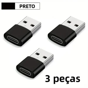 Adaptador usb para c de 3 pacotes, fêmea macho carregamento super rápido e conversor otg compatível com iphone 15/14/13/12 p