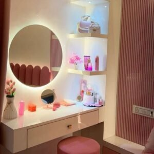 Espelho redondo iluminação led de vidro lapidado para banheiro sala quarto penteadeira maquiagem