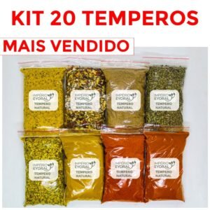 Kit com 20 unidades de temperos e condimentos para sua cozinha mais vendido