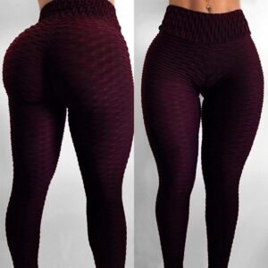 Calça legging em suplex bolha e liso com cós alto empina bumbum fitness - cintura alta bombey