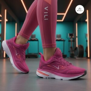Tênis feminino vili fusion esportivo masculino caminhada 232g rosa neon