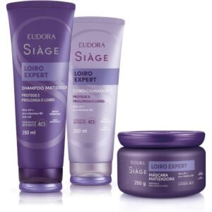 Kit siage eudora loiro expert condicionador 200ml+ shampoo 250ml+ mascara 250g