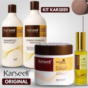 Kit karseell profissional completo intenso – shampoo 1l + condicionador máscara 500g óleo 50ml - 4 produtos