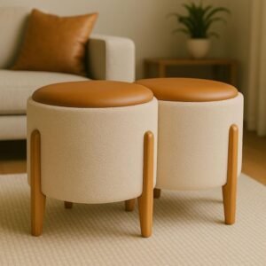 Kit 2 puff elegance luxo sala redondo decoração quarto escritório banqueta penteadeira enfeite natal