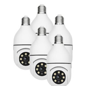 Kit câmeras lâmpada 360° com conexão wi-fi e visão noturna – controle via celular