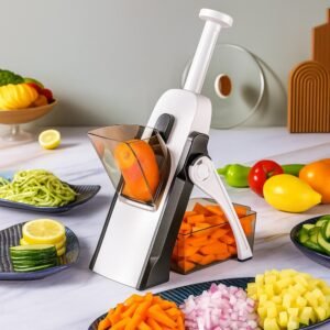 Cortador de legumes e verduras fatiador mandoline 5 funções para cortar batata vegetais cozinha