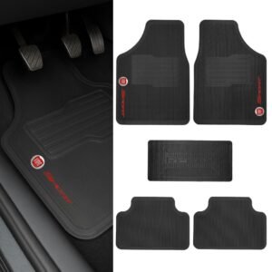 Kit jogo tapete automotivo carro borracha logo fiat