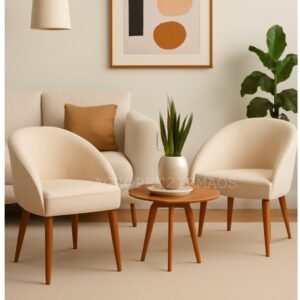 Kit 2 cadeira lua decorativa poltrona sala de estar salão quarto estética decoração recepção