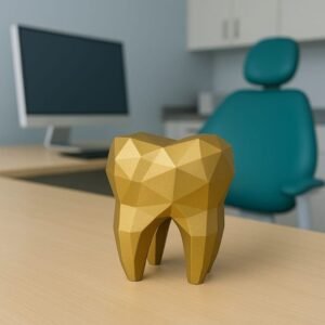 Dente decorativo geométrico - decoração moderna para consultórios