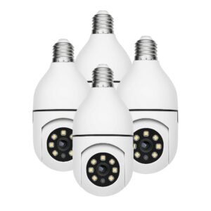Kit 4 câmeras lâmpada wi-fi 360° com controle remoto e visão noturna – fácil instalação