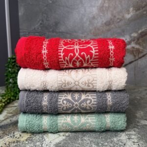 Jogo toalhas de rosto luxo premium grossa e bordada felpuda 48x76cm ultra macia 100% algodão puro
