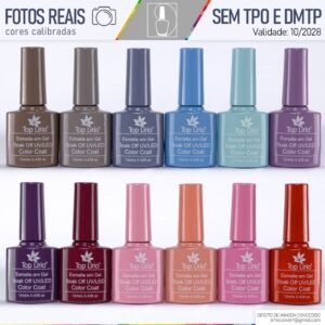 Kit 12 esmaltes em gel led uv coleções p/ unhas manicure 12ml