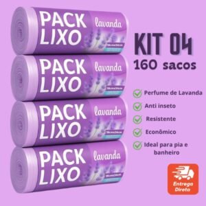 Saco de lixo cheiroso lavanda 10l perfumado neutraliza odor pia banheiro perfume suave
