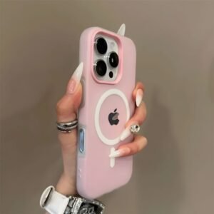 Capa magnética capinha para iphone 16 15 14 plus 13 12 pro max 2 em 1 carga sem fio fosco silicone
