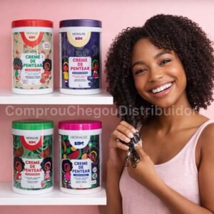 4 potes creme para pentear 1kg cachos sem frizz definição finalizador crespos 1 unidade ou kit com