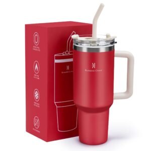 Romantic crown copo térmico inox portátil 1200ml/600ml com tampa e canudo garrafa térmica de água à prova vazamentos