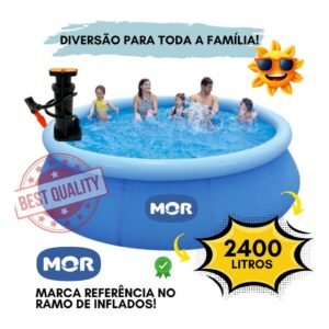 Piscina inflável 2400 litros mor / sun way redonda borda fácil montagem promoção