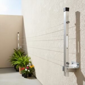 Varal de roupa parede retrátil alumínio para sacada até 80kg