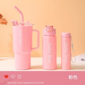 Kit 3 garrafa copo tendência agua squeeze com adesivos lembretes beber