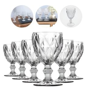 Jogo de taças vidro diamond cristal 340ml 6 peças