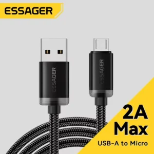 Essager cabo micro usb 2a de carregamento rápido para xiaomi realme redmi samsung huawei telefone móvel carregador dados fio 3m