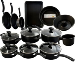 Jogo panelas 13 peças antiaderente conjunto kit frigideira caçarola fervedor cozinha completa