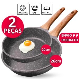 Frigideiras antiaderentes cerâmica fundo triplo cabo softtouch silicone não gruda s/óleo