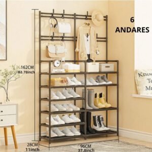 Organizadora sapateira cabideiro arara suporte multiuso para sapato tenis roupa closet quarto