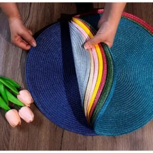 Kit 4 peças jogo americano redondo sousplat cozinha jantar descanso de prato