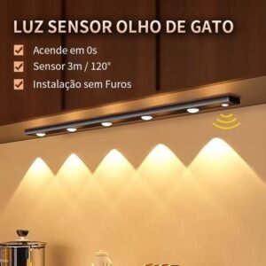 20-60cm luz led sem fio sensor de inteligente,carregamento usb do guarda-roupa quarto,branco ou preta,instalação fácil