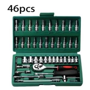 46 peças verde kit chaves jogo catraca reversível soquetes maleta promoção