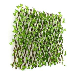 Kit 2 treliça folhagem planta verde cerca expansível 2metros